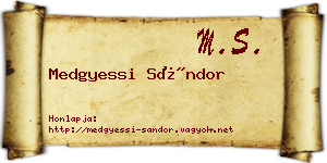 Medgyessi Sándor névjegykártya